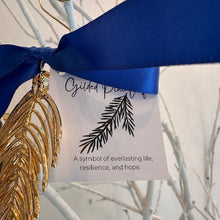 Load image into Gallery viewer, Pine Leaves holiday ornament gold
