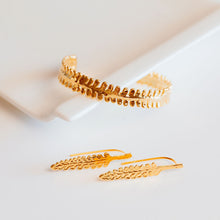 Load image into Gallery viewer, lavender cuff bracelet and earrings gold and silver

